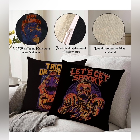 Halloween pillow cases 4 pieces - Picture 7 of 7
